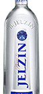 Eine elegante Vodkaflasche mit dem Namen "Jelzin Vodka" vor einem neutralen Hintergrund.