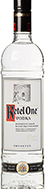 Eine stilvolle Vodkaflasche mit dem Namen "Ketel One Vodka" vor einem neutralen Hintergrund.