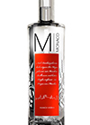 Eine ansprechende Vodkaflasche mit dem Namen "Monaco Munich Vodka" vor einem urbanen Hintergrund.