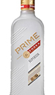 Eine markante Vodkaflasche mit dem Namen "Prime Vodka" vor einem neutralen Hintergrund.
