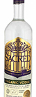 Sacred Vodka Eine ansprechende Vodkaflasche mit dem Namen "Sacred Vodka" vor einem neutralen Hintergrund.