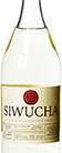 Eine stilvolle Vodkaflasche mit dem Namen "Siwucha Vodka" vor einem neutralen Hintergrund.