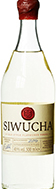 Eine stilvolle Vodkaflasche mit dem Namen "Siwucha Vodka" vor einem neutralen Hintergrund.