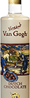 Eine ansprechende Vodkaflasche mit dem Namen "Van Gogh Vodka" vor einem neutralen Hintergrund.